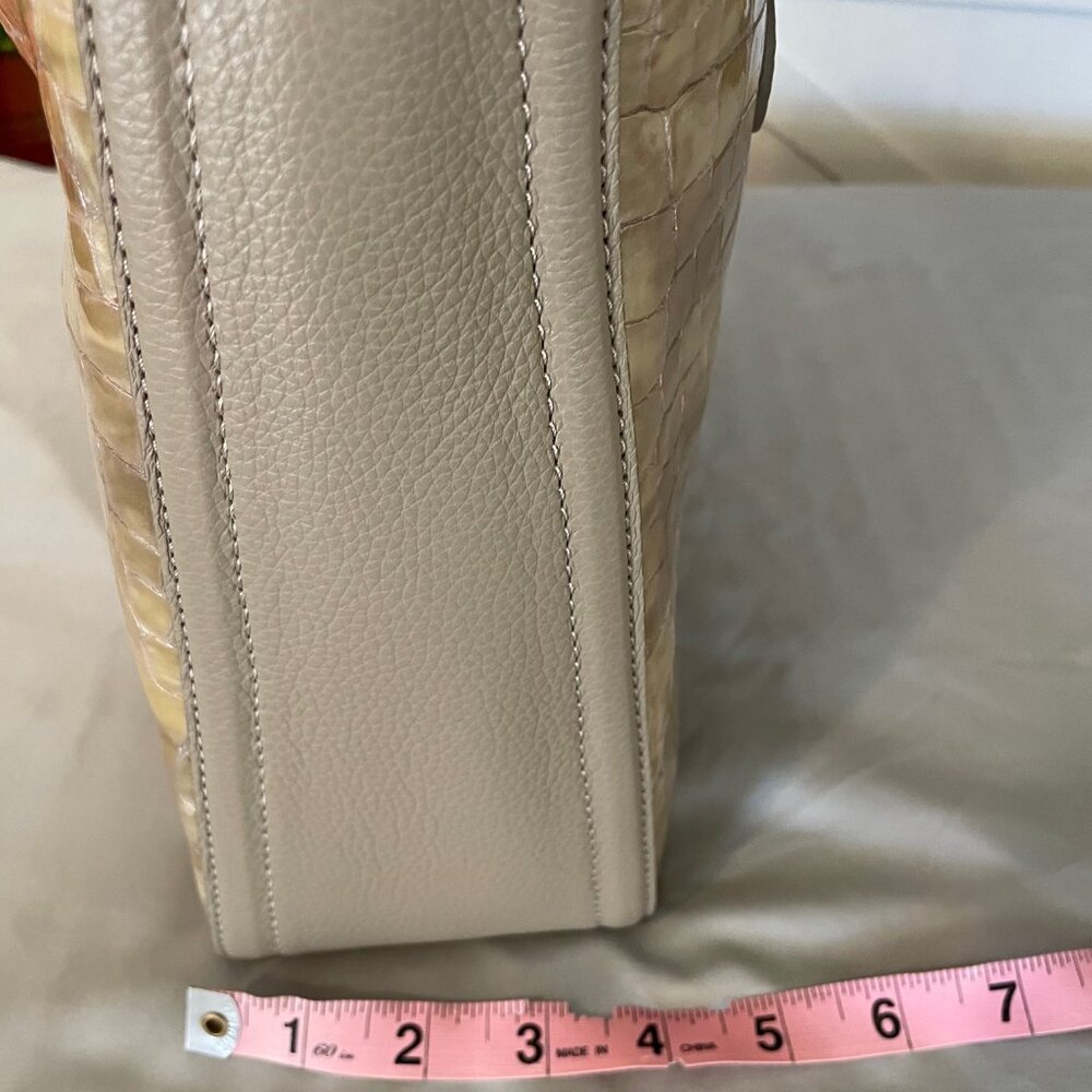 Brighton Taupe Croc-Embossed Leather Shoulder Bag – Excellent Condition - Picture 11 of 12